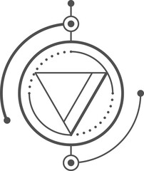 Geometric boho tattoo, occult magic line sign