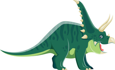 Cartoon Chasmosaurus dinosaur comical character