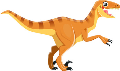 Velociraptor isolated dinosaur cartoon character