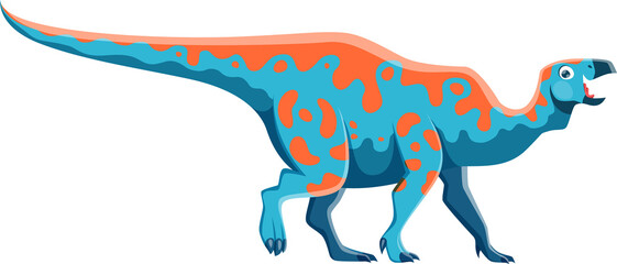 Iguanodon isolated cute dinosaur cartoon character