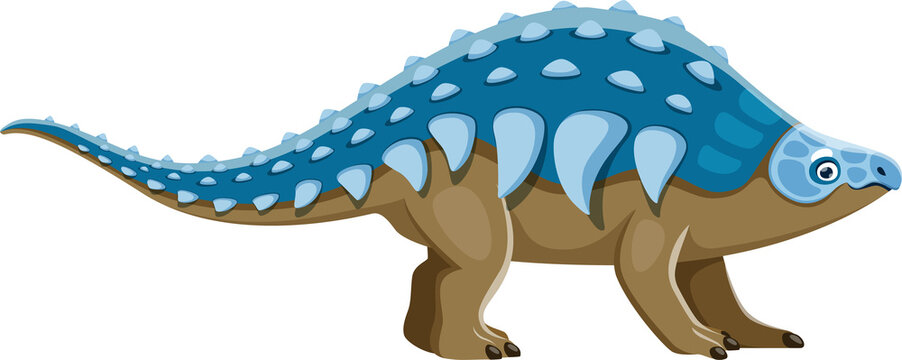 Cartoon Panoplosaurus dinosaur funny character