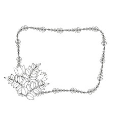 Frame of spring flowers. Floral background.