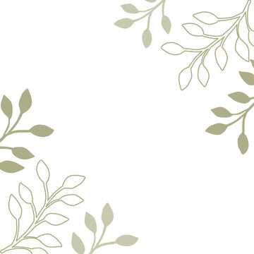 Greenery leaf card. Vector illustration for card, banner, invitation, social media post, poster, mobile apps, advertising.