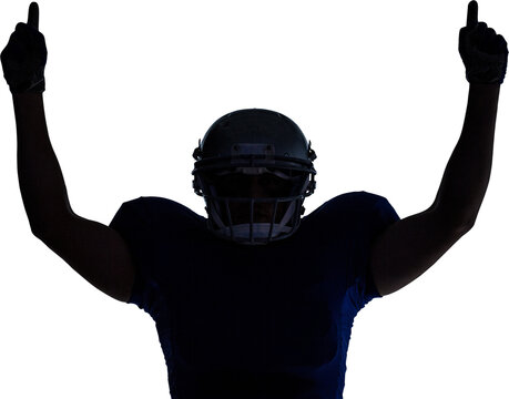 Silhouette American football player with thumbs up