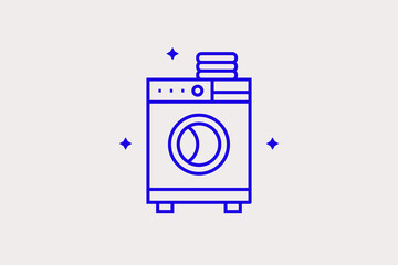 Geometric concept of washing vector illustration in a flat style for website, mobile app, banner, ui ux, web design, business, marketing, landing, infographics, mockup,development	