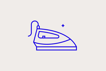 Geometric concept of ironing vector illustration in a flat style for website, mobile app, banner, ui ux, web design, business, marketing, landing, infographics, mockup,development	