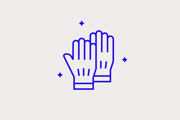 Geometric concept of working gloves vector illustration in a flat style for website, mobile app, banner, ui ux, web design, business, marketing, landing, infographics, mockup,development	