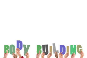 Hands holding up body building