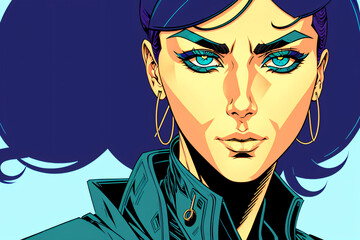 Cyberpunk illustration female portrait, feminist, feminism - Generative AI