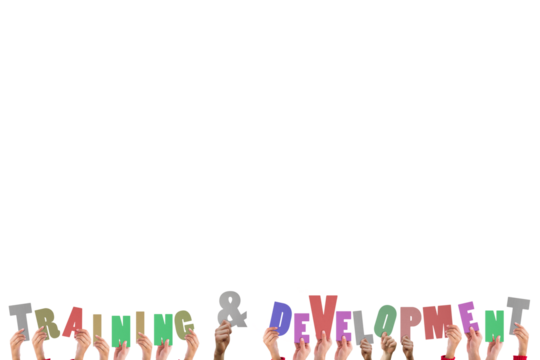 Hands holding up training and development