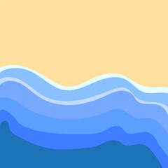 Fototapeta premium cartoon waves sun. Travel background. Vector illustration.