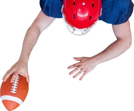 American football player scoring a touchdown