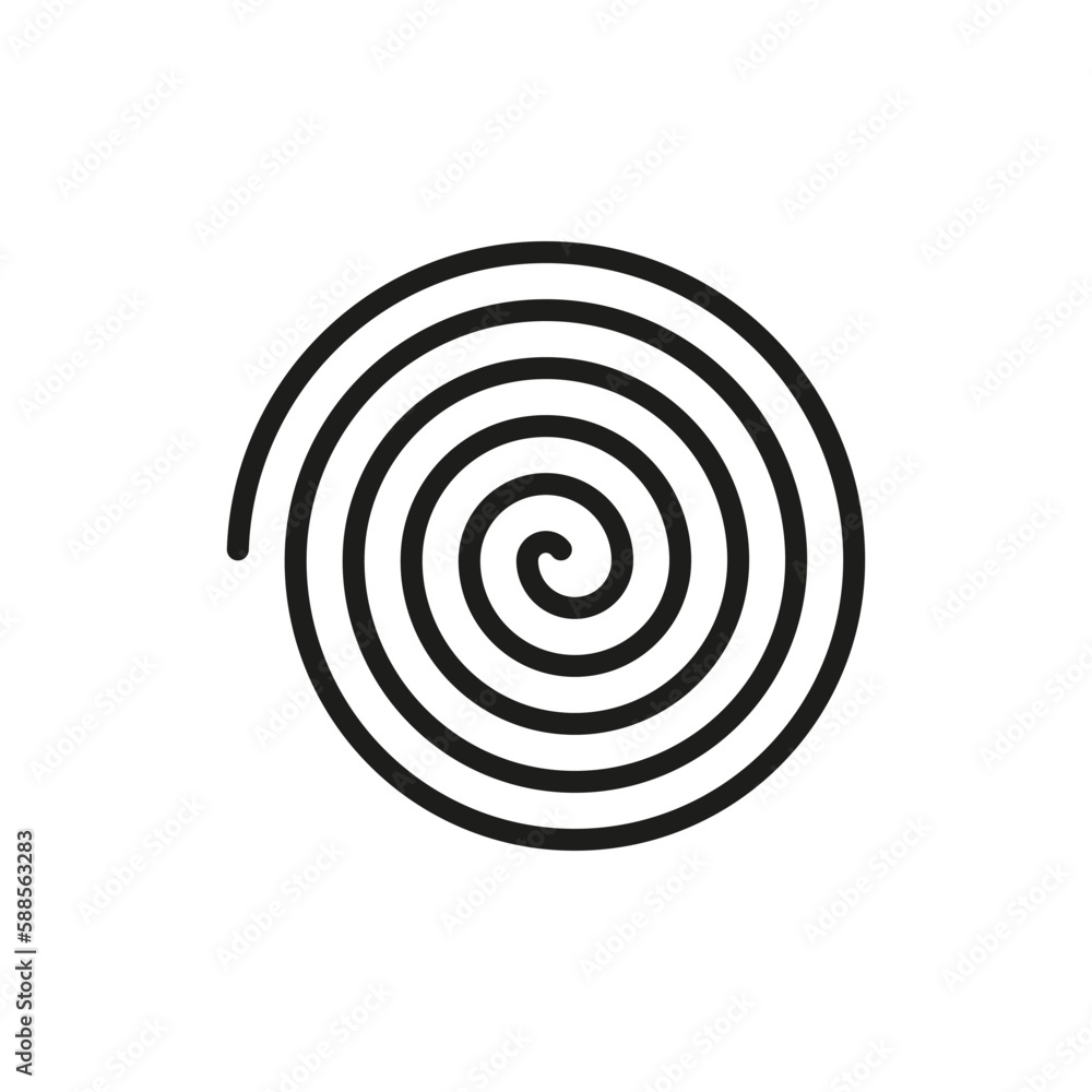 Poster spiral icon in line art style. art fractal. design element. vector illustration.