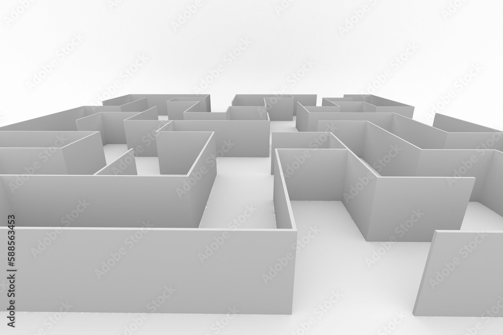 Aufkleber computer graphic image of empty maze