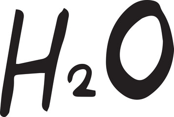 H2O formula against white background