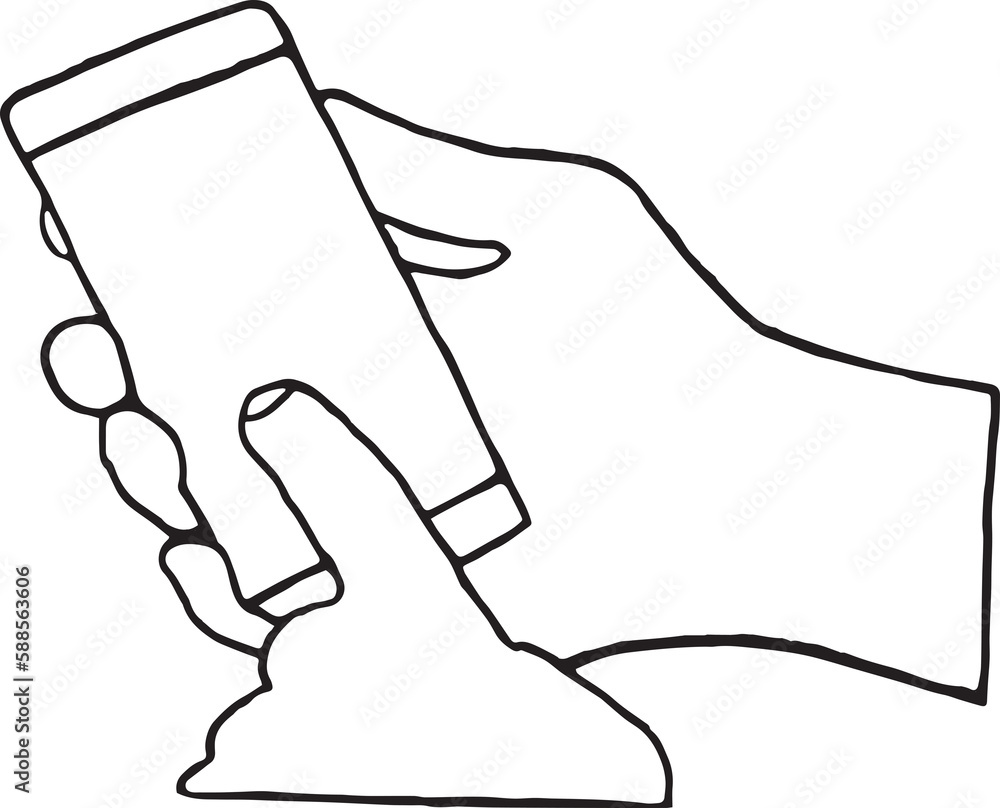 Aufkleber digitally generated image of hands using mobile phone