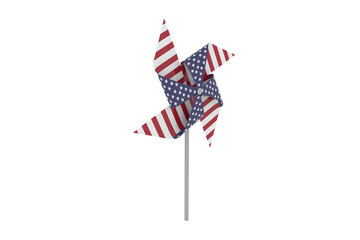 3D image of pinwheel with American flag pattern