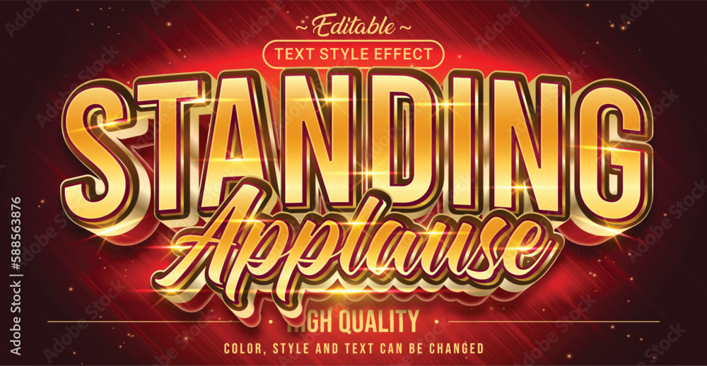 Poster editable text style effect - standing applause text style theme.
