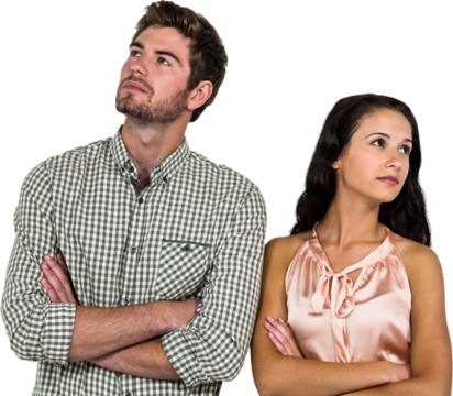 Couple with arms crossed