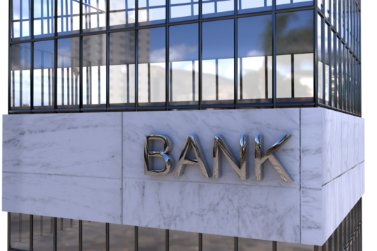 Graphic image of bank building