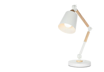 Stylish modern table lamp isolated on white