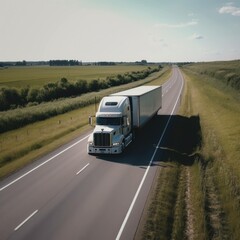 Big Rig Trucking on the Open Road - A Generative AI Rendering