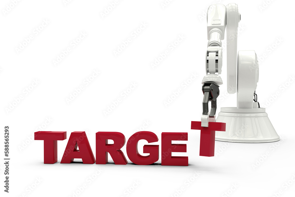 Poster robotic arm arranging target text