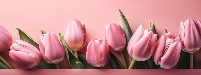 Obraz na płótnie Canvas Pink on pink tulip bouquet for Mother's Day celebration