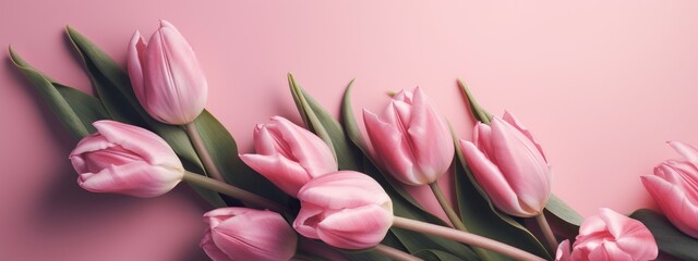 Obraz premium Pink on pink tulip bouquet for Mother's Day celebration