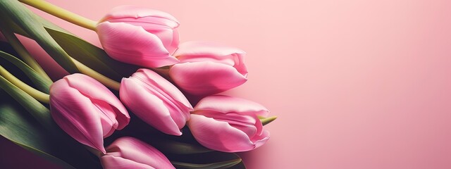 Fototapeta premium Pink on pink tulip bouquet for Mother's Day celebration