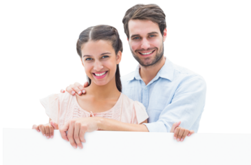 Attractive young couple smiling at camera