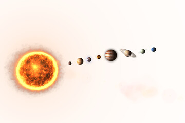 Illustrative image of  planets and sun