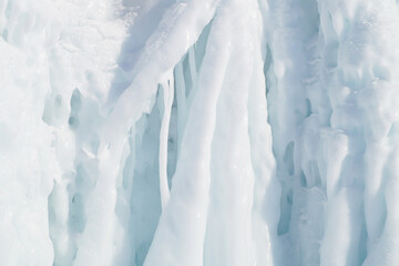 Rocks covered with ice on Lake Baikal