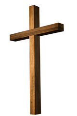 Digitally generated image of 3d wooden cross 