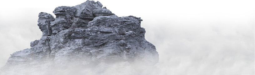 Cloud and rocky mountains