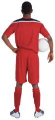 Foto op Plexiglas Handsome football player in red jersey © vectorfusionart