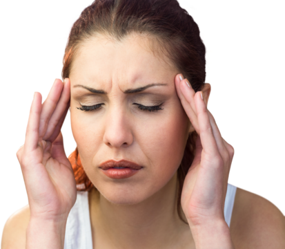 Woman suffering from headache