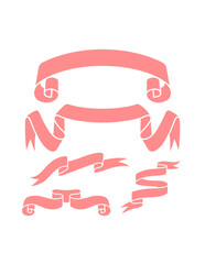 Vintage empty pink ribbon roll set template illustration