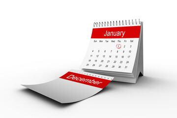 Event marked on January page of calendar