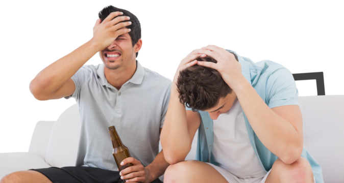 Upset football fans - Powered by Adobe