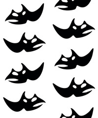 Vector seamless pattern of hand drawn sketch black triceratops dinosaur skull isolated on white background © Sweta
