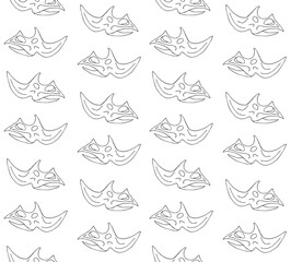 Vector seamless pattern of hand drawn sketch triceratops dinosaur skull isolated on white background © Sweta