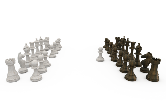 White pawn making the first move - Powered by Adobe