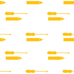 Digitally generated image of screwdriver and pen