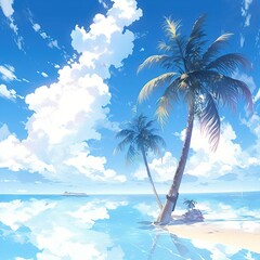 Beautiful beach - Anime style