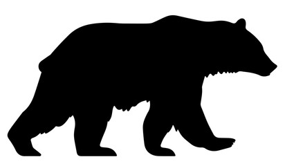 Silhouette of Black Bear, isolated on white background (Vector)