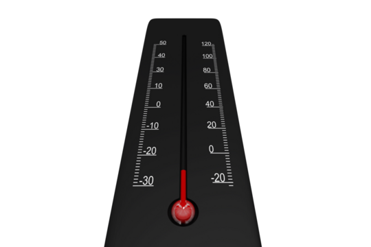 Thermometer over white background