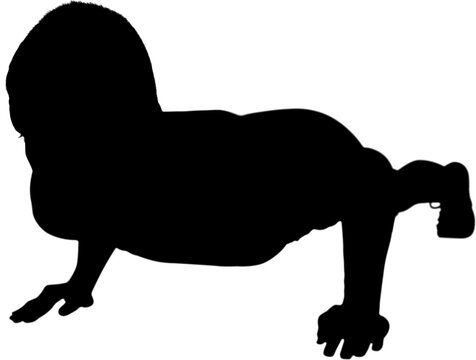 recommend clip art:  Silhouette athlete doing push-ups 