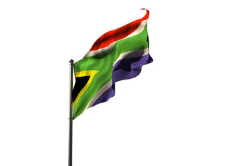 South African flag waving
