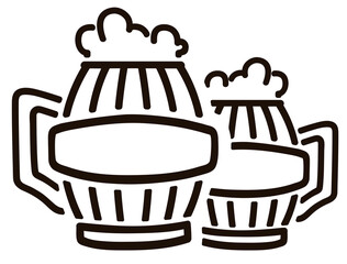 Illustrative image of glasses with beer